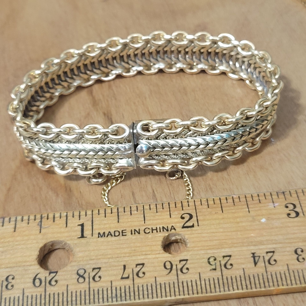Elegant Gold and Silver Chain Bracelet